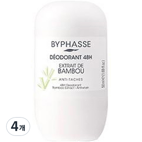 바이빠세 롤 온 데오드란트 48H 뱀부향, 50ml, 4개