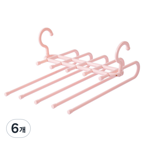 메종디망쉬 멀티 논슬립 바지걸이 기본형, 핑크, 6개