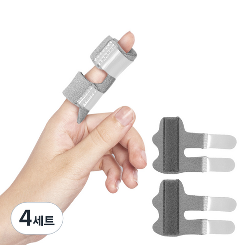 바디큐 닥터스 손가락 고정 보호대 2개입, 4세트, 그레이