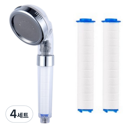 파워수압 필터 샤워기 + 필터 2p 세트, 4세트, 혼합색상