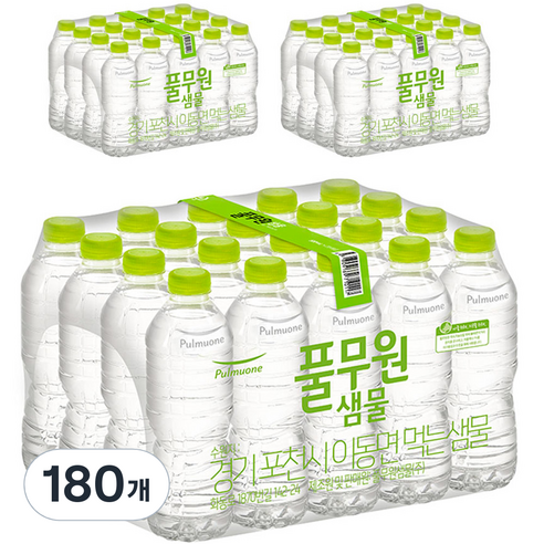 풀무원샘물 무라벨 생수, 500ml, 180개