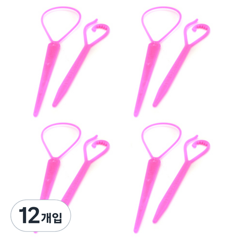 루머스 꽈배기 헤어 세트 HU003 2p, 스페셜꽈배기 (핑크), 12개
