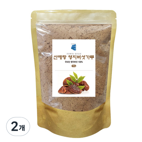산해랑 영지버섯 분말, 2개, 180g
