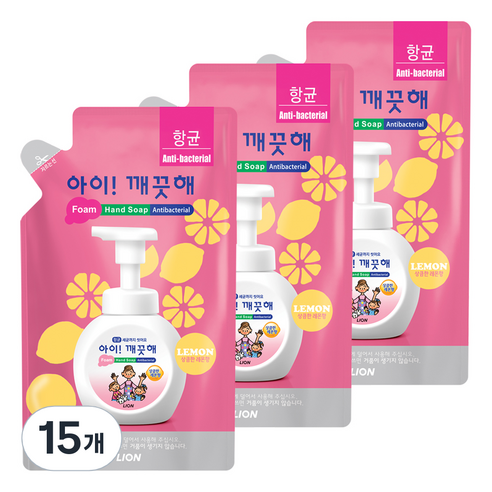 아이깨끗해 핸드워시 레몬향 리필, 200ml, 15개