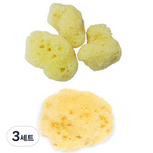 로젠필드 세안용 파인실크 해면 스폰지 3~4cm 3p + 7~8cm 세트, 3세트