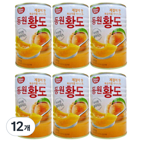 동원 황도 슬라이스 400g x 6p, 12개