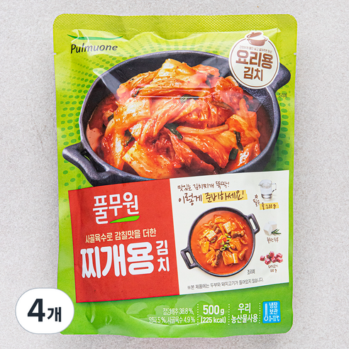 풀무원 찌개용 김치, 500g, 4개