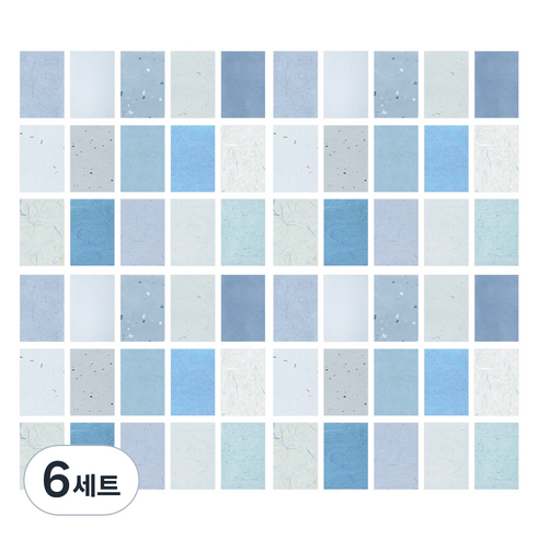올리브파티 데일리라이프 감성 빈티지 다꾸 배경 메모지 30p 세트, 블루, 블루, 6세트