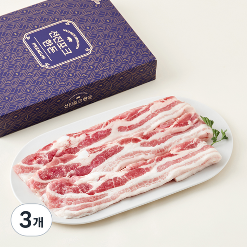 선진 바른농장 한돈 동물복지 삼겹살 구이용 (냉장), 500g, 3개