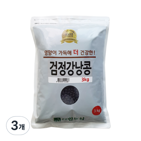 대한농산 검정강낭콩, 3개, 3kg
