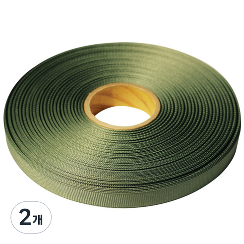 금비코리아 리본 골직 G rosG rain 15mm x 45m G 52, 솔잎색, 2개