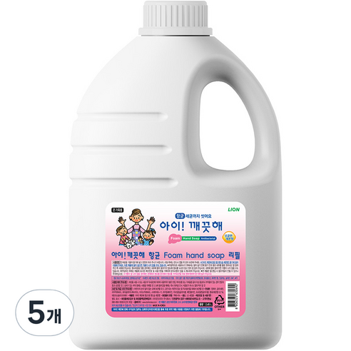 아이깨끗해 핸드워시 레몬향 리필, 2.45L, 5개
