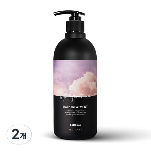 바나날 퍼퓸드 헤어 트리트먼트 화이트 플로랄 머스크, 500ml, 2개