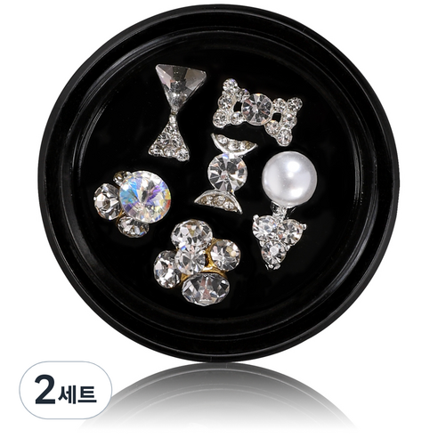 엔비키덜트 10 실버 네일스톤 6종 세트 M02B90, 혼합 색상, 2세트