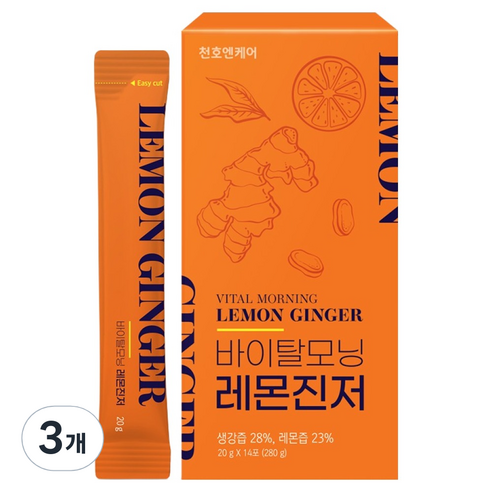 천호엔케어 바이탈 레몬 진저 스틱 14p, 280g, 3개