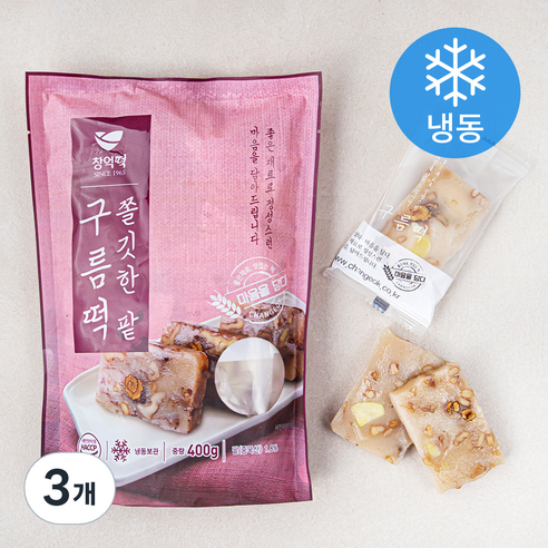 창억 쫄깃한 팥구름떡 (냉동), 3개, 400g