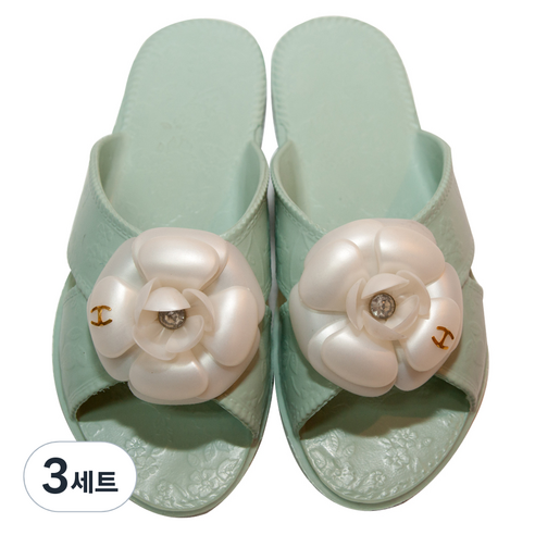 신우실업 EVA 플라워 거실화, 민트, 3세트