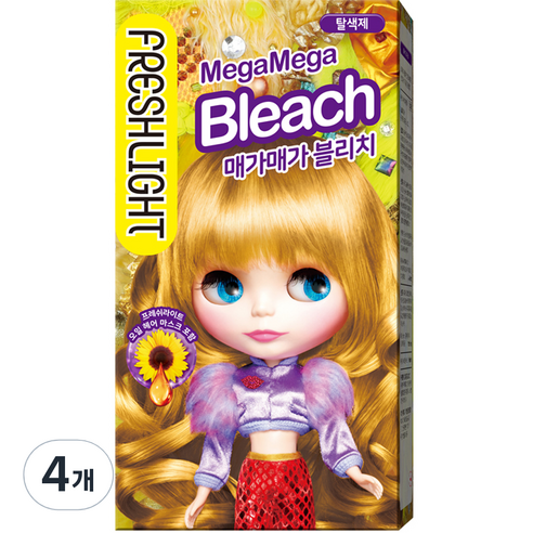 프레쉬라이트 헤어 블리치 메가메가 탈색제, 130ml, 4개