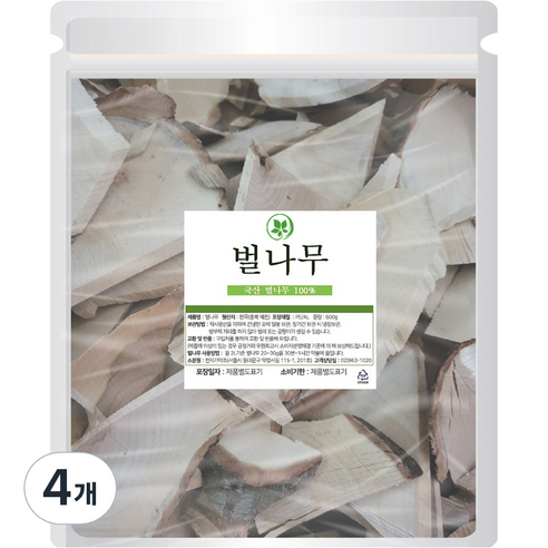 천지가약초 벌나무 굵은 가지 슬라이스, 4개