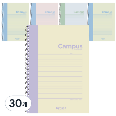 탐사 파스텔 캠퍼스 스프링 노트, 랜덤발송, 30개