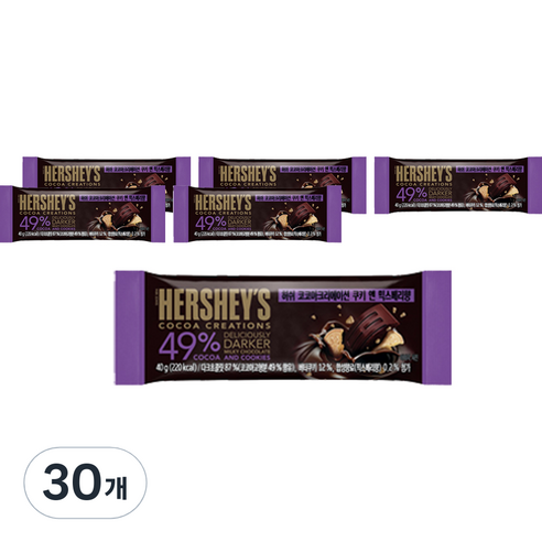 허쉬 코코아크리에이션 쿠키 앤 믹스베리향 초콜릿, 40g, 30개