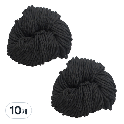 태광 마크라메 실 60합 4mm 2p, 13 블랙, 10개