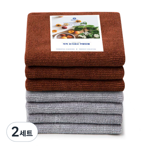 쓱싹 카페행주 그레이 4p + 브라운 3p, 2세트