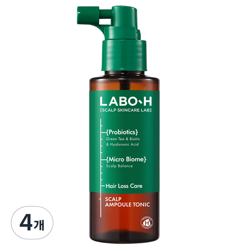 라보에이치 두피 집중영양 앰플 헤어토닉, 100ml, 4개