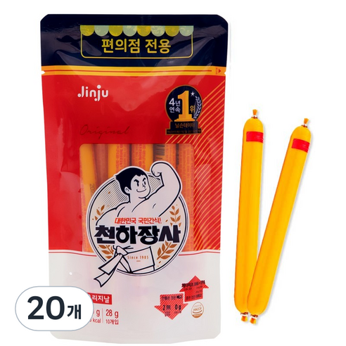 진주햄 천하장사 오리지날 소시지, 28g, 20개