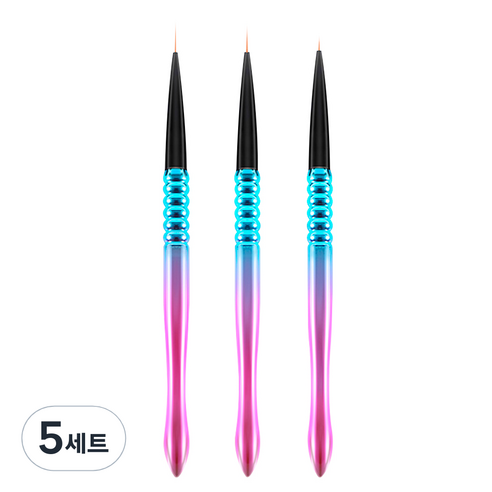 시크핏네일 전문가용 세필 네일브러쉬 3종 세트 A CFB002, 혼합색상, 5세트