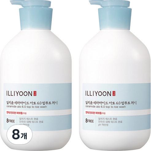 일리윤 세라마이드 아토 6.0 탑투토워시 무향, 1000ml, 8개