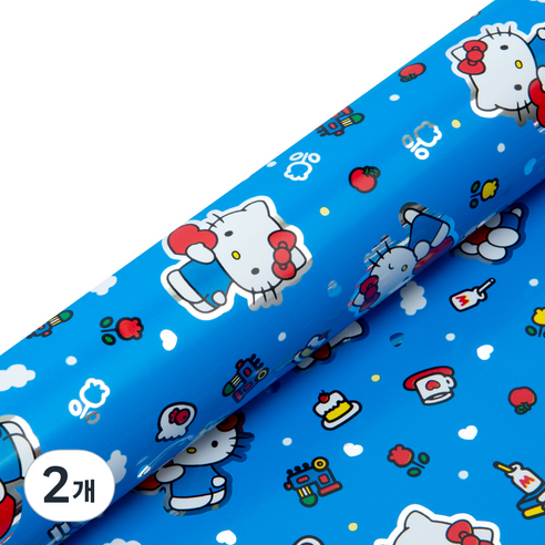 산리오 헬로키티 메탈롤 포장지 중, 블루, 2개