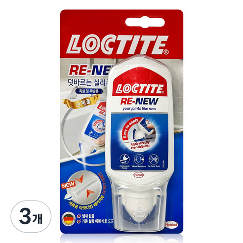 록타이트 리뉴 화이트 덧바르는 실리콘 80ml, 3개