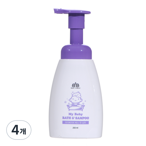 베이비앤뷰 바스 앤 샴푸, 250ml, 4개