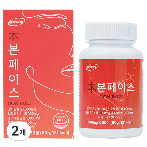 온웨이 본페이스 브로멜라인 칼륨 호박 팥 리파아제 60g, 60정, 1개