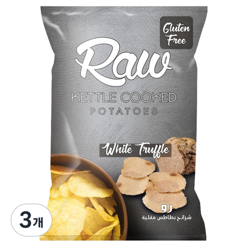 Raw 감자칩 화이트 트러플, 90g, 3개