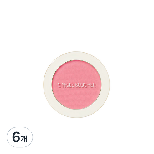 샘물 싱글 블러셔 5g, PK04 로즈 리본, 6개