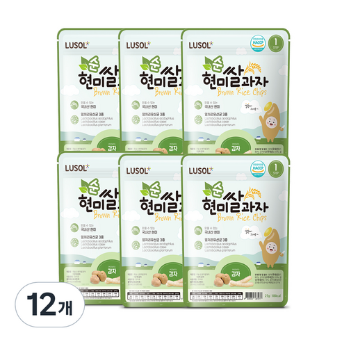 루솔 현미쌀과자, 감자, 12개, 25g