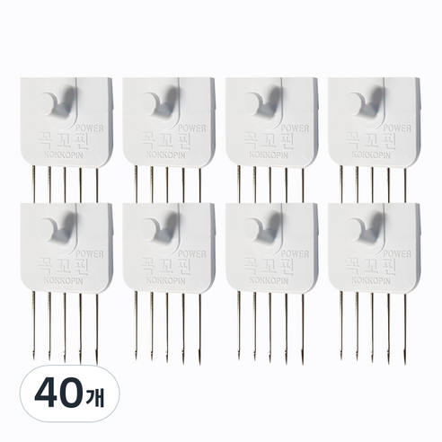 꼭꼬핀 파워 일자형, 화이트, 40개