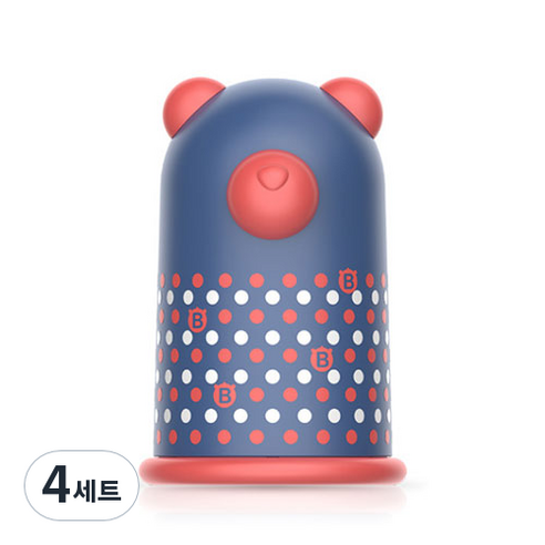 미빌 유아용 재밌는 캐릭터 손톱깍이 세트, 블루 베어, 4세트