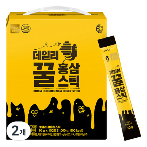 한국삼 데일리 꿀홍삼스틱, 100회분, 1000g, 2개