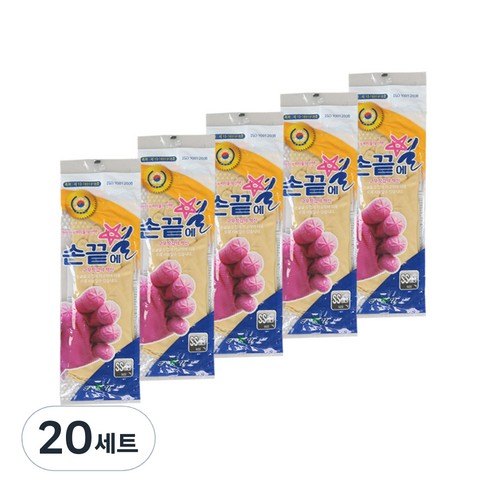 손끝에별 고무장갑, 백색, 20세트