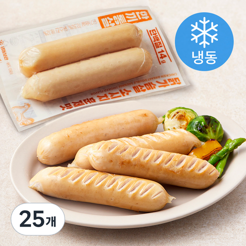 한끼통살 닭가슴살 더블 소시지 훈제맛 (냉동), 25개