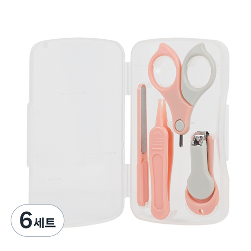 온비유 유아용 손톱깎이 4종 세트, 핑크, 6세트
