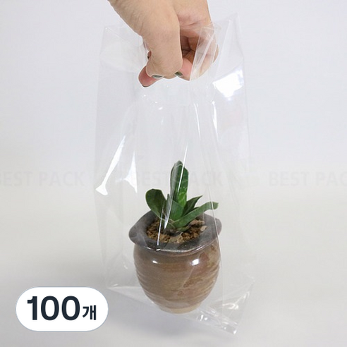 베스트팩 PP 투명 비닐 쇼핑백 소 26호, 100개