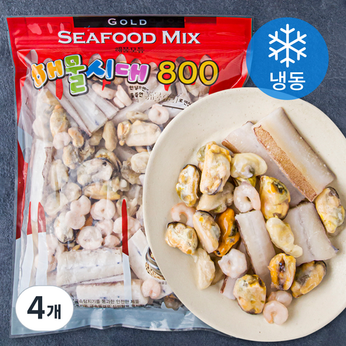 해물시대 800 해물 모듬 (냉동), 600g, 4개