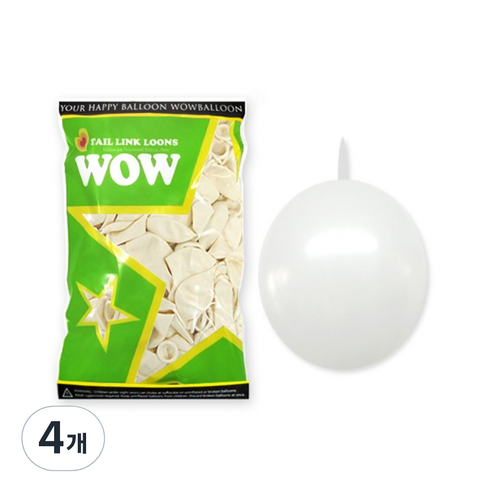 링커룬 풍선 15cm 100개입, 펄화이트, 4개