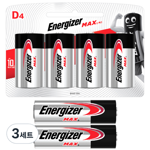 에너자이저 맥스D 4p + AAA 2p 건전지 세트, 6개입, 3세트