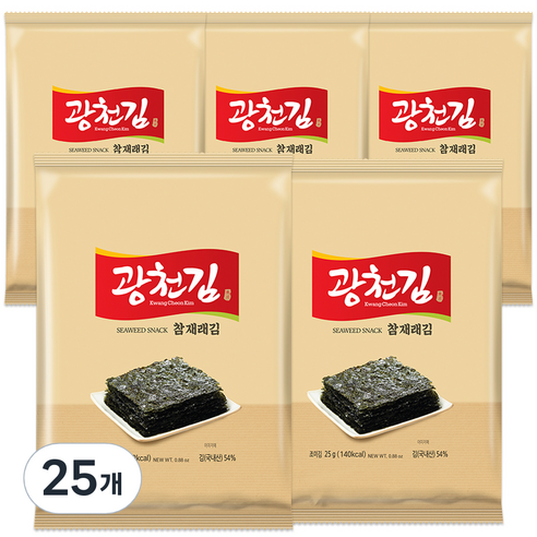 광천김 참 재래 전장김, 25g, 25개
