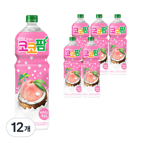해태음료 코코팜 피치핑크 복숭아 1.5L, 12개